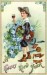 free-vintage-new-year-cards-boy-with-wine-four-leaf-clovers-money-blue-flowers